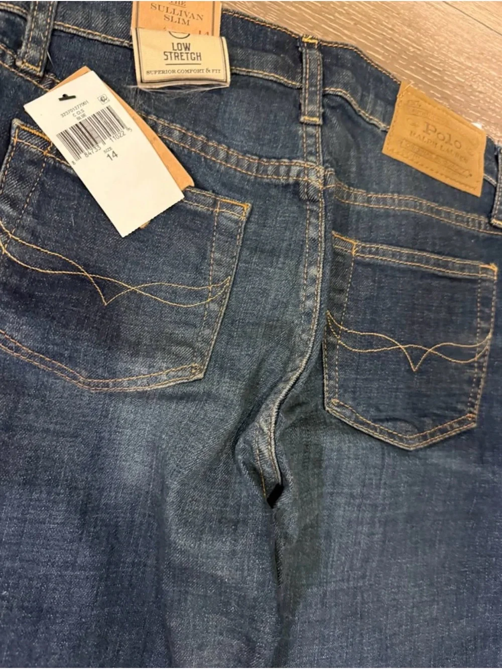 Boy’s Size 14  Dark Wash Straight-Leg Jeans - Black